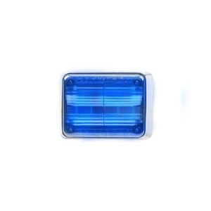 Luz de advertencia Quadraflare LED con flasher integrado y mica de color azul