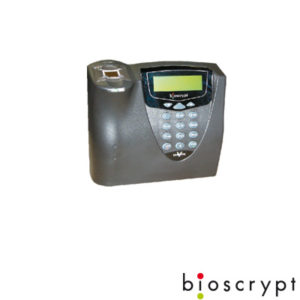 Lector biométrico de huella dactilar con teclado.