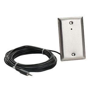 Micrófono Louroe para montaje en pared con micrófono mic level, para aplicaciones en cámaras IP
