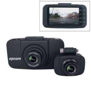 DVR portátil Full HD 1080p para vehículo con dos cámaras, Incluye GPS.