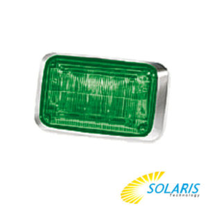 Luz de advertencia Quadraflare LED color Verde, con flasher integrado.